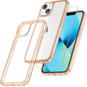TAURI 5 in 1 for iPhone 13 Case Rose Gold, [Military-Grade Drop Protection]